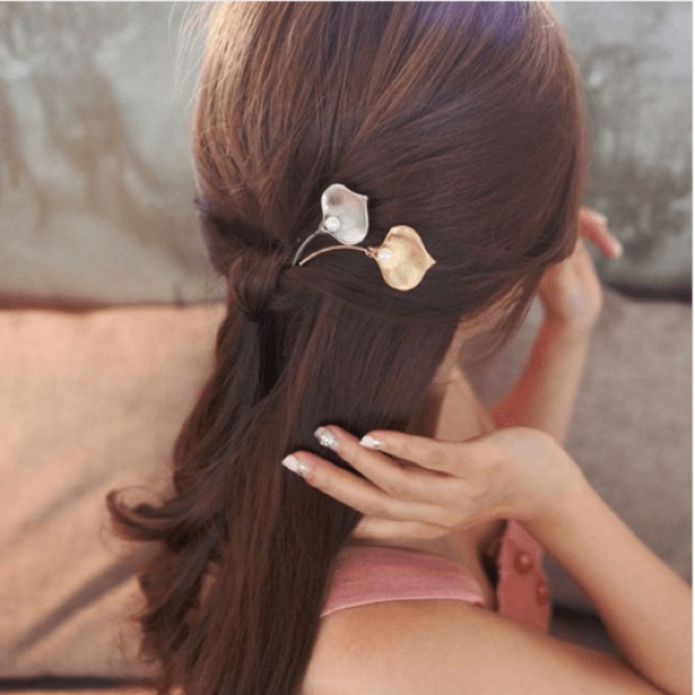 Leaf Bobby Pins Cute Pearl Hair Jewelry
